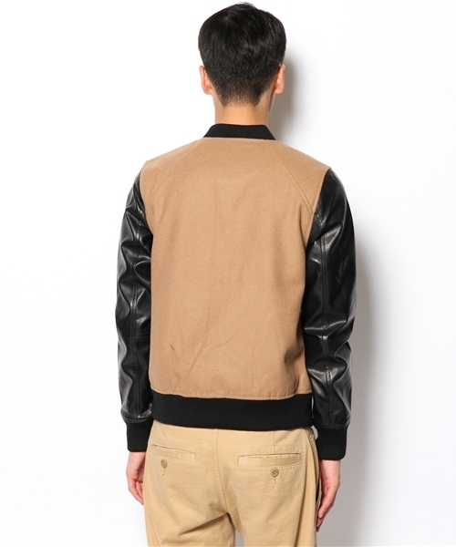 CIAOPANIC（チャオパニック）の「【TOOL FOR Ciaopanic】メルトン×Fレザースタジャン（スタジャン・メンズ・キャメル/ブラック/ダークグレー・MEDIUM/LARGE/SMALL）」の15枚目の写真