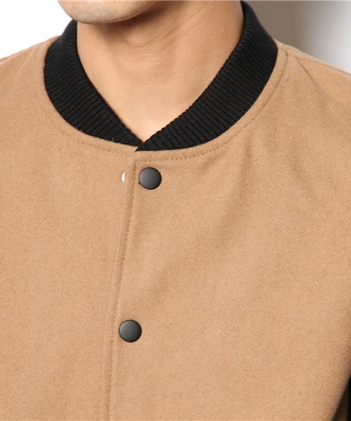 CIAOPANIC（チャオパニック）の「【TOOL FOR Ciaopanic】メルトン×Fレザースタジャン（スタジャン・メンズ・キャメル/ブラック/ダークグレー・MEDIUM/LARGE/SMALL）」の14枚目の写真