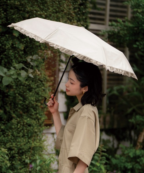 ☆完全遮光 クラシックフリル ミニ 晴雨兼用 日傘 折りたたみ Wpc