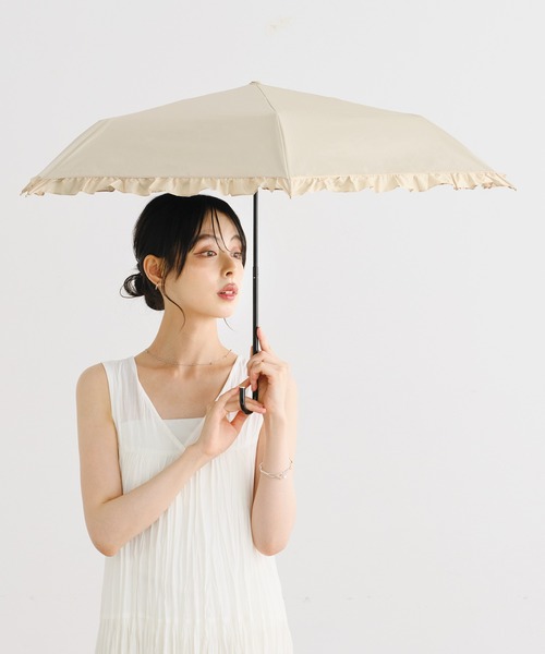 ☆完全遮光 クラシックフリル ミニ 晴雨兼用 日傘 折りたたみ Wpc