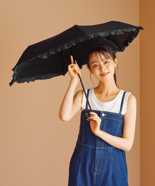 Wpc.(ダブリュピーシー)の「★完全遮光 クラシックフリル ミニ 晴雨兼用 日傘 折りたたみ Wpc.(折りたたみ傘・レディース・ブラック/ベージュ/ネイビー/ラベンダー/ブラウン/ミント・FREE)」の18枚目の写真
