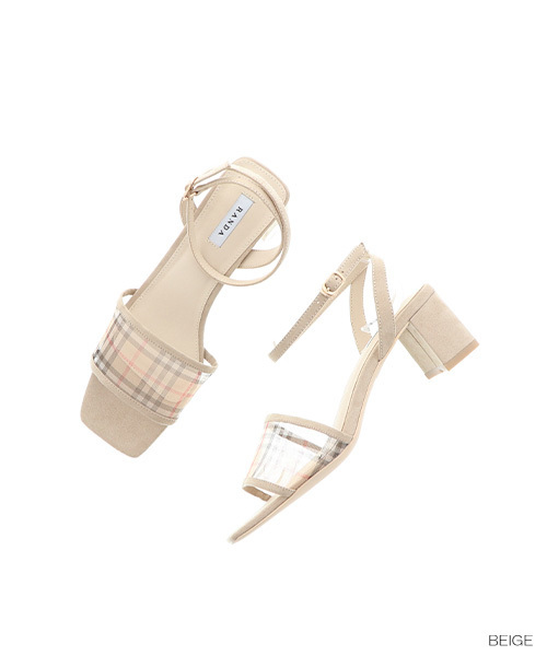 RANDA(ランダ)の「シースルースクエアトゥサンダル(サンダル・レディース・ブラック/ベージュ/ネイビー・LL/S/M/L)」の3枚目の写真