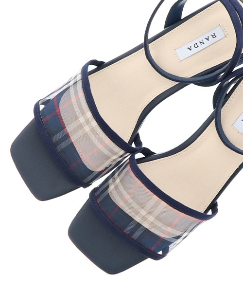 RANDA(ランダ)の「シースルースクエアトゥサンダル(サンダル・レディース・ブラック/ベージュ/ネイビー・LL/S/M/L)」の5枚目の写真