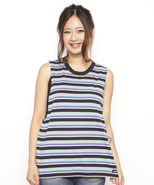 X-girl(エックスガール)の「VARIOUS TANK TUNIC(タンクトップ・レディース・ホワイト/ブラック/グレー/ピンク・1/2)」の3枚目の写真