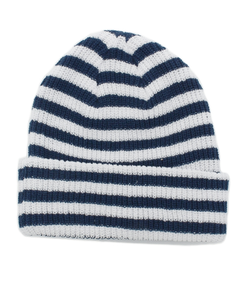 SHIPS for women（シップスフォーウィメン）の「ボーダーリブニットキャップ（ニットキャップ/ビーニー・レディース・グレー/ネイビー・ONE SIZE）」の7枚目の写真