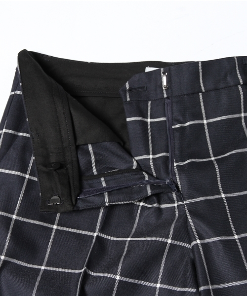 NANO universe（ナノユニバース）の「ウインドペンチェックパンツ（スラックス・レディース・ネイビー/オフホワイト・36/38）」の7枚目の写真