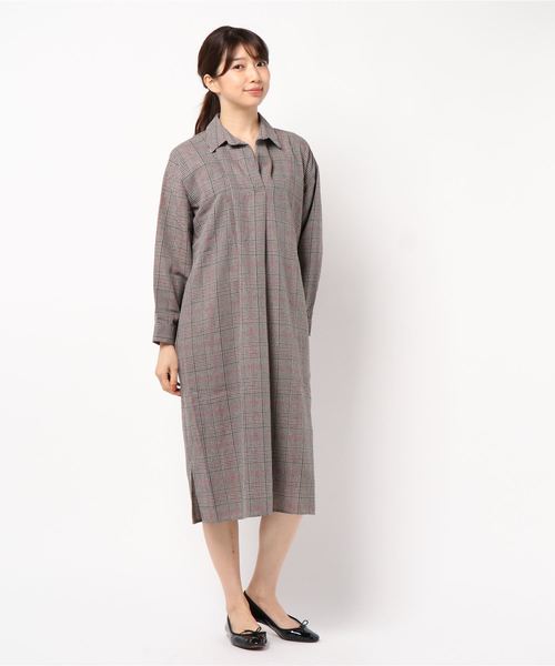 BELLUNA（ベルーナ）の「チェック柄シャツワンピース（シャツワンピース・レディース・ブラック系その他/グレー系その他/ブラウン系その他・FREE）」の16枚目の写真