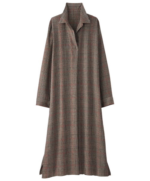 BELLUNA（ベルーナ）の「チェック柄シャツワンピース（シャツワンピース・レディース・ブラック系その他/グレー系その他/ブラウン系その他・FREE）」の13枚目の写真