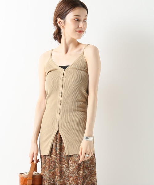 IENA LA BOUCLE（イエナラブークル）の「IENA LA BOUCLE laspalmas 前開きニットキャミソール◆（ニット/セーター・レディース・ベージュ/ブラウン/ピンク・FREE）」の2枚目の写真