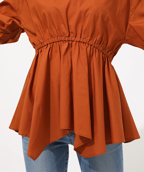 AZUL by moussy(アズールバイマウジー)の「WAIST SHAPE HEM TUNIC TOPS/ウエストシャープヘムトニックトップス(シャツ/ブラウス・レディース・ネイビー/オフホワイト/ブラウン・SMALL/MEDIUM)」の19枚目の写真