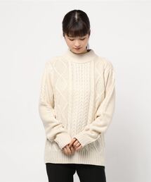 【Bl】ケーブルモックネックニット