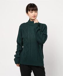 【Bl】ケーブルモックネックニット