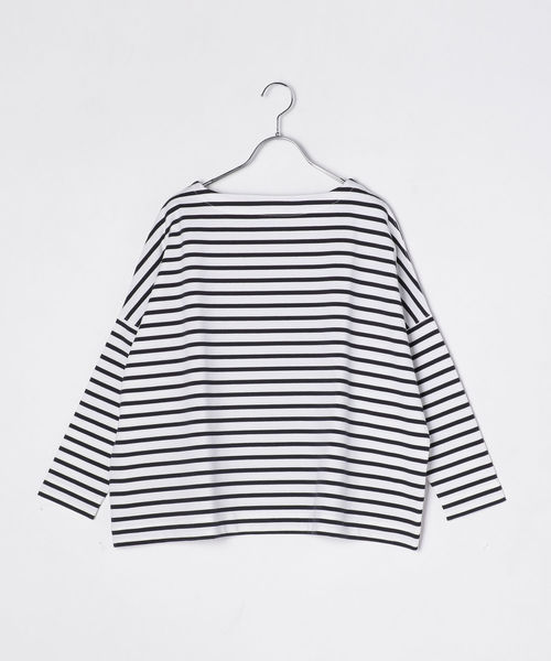 Traditional Weatherwear(トラディショナルウェザーウェア)の「Traditional Weatherwear:ビッグマリンボートネックトップス(Tシャツ/カットソー・レディース・ブラック/ベージュ/オフホワイト/ダークグレー・ONE SIZE)」の9枚目の写真