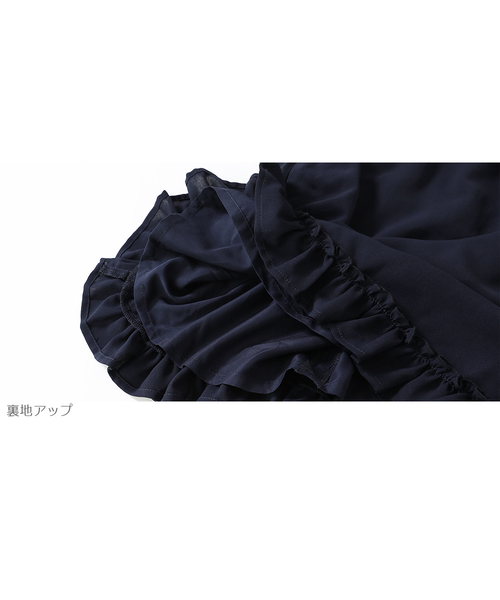 devirock（デビロック）の「フリル長袖ワンピース（ワンピース・キッズ・ネイビー・100cm/110cm/120cm/130cm/140cm/150cm/160cm）」の6枚目の写真