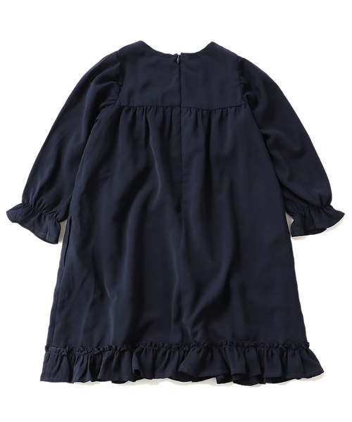 devirock（デビロック）の「フリル長袖ワンピース（ワンピース・キッズ・ネイビー・100cm/110cm/120cm/130cm/140cm/150cm/160cm）」の7枚目の写真