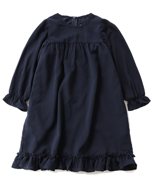 devirock（デビロック）の「フリル長袖ワンピース（ワンピース・キッズ・ネイビー・100cm/110cm/120cm/130cm/140cm/150cm/160cm）」の8枚目の写真