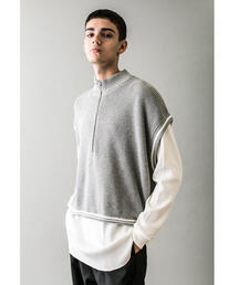 MONKEY TIME | ＜monkey time＞ AZE CROPPED HALF ZIP PULLOVER VEST/ベスト(ベスト)