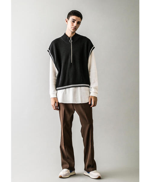 MONKEY TIME(モンキータイム)の「<monkey time> AZE CROPPED HALF ZIP PULLOVER VEST/ベスト(ベスト・メンズ・グレー/ブラック・MEDIUM/LARGE)」の6枚目の写真