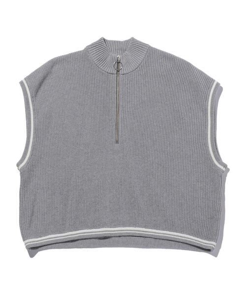 MONKEY TIME(モンキータイム)の「<monkey time> AZE CROPPED HALF ZIP PULLOVER VEST/ベスト(ベスト・メンズ・グレー/ブラック・MEDIUM/LARGE)」の4枚目の写真