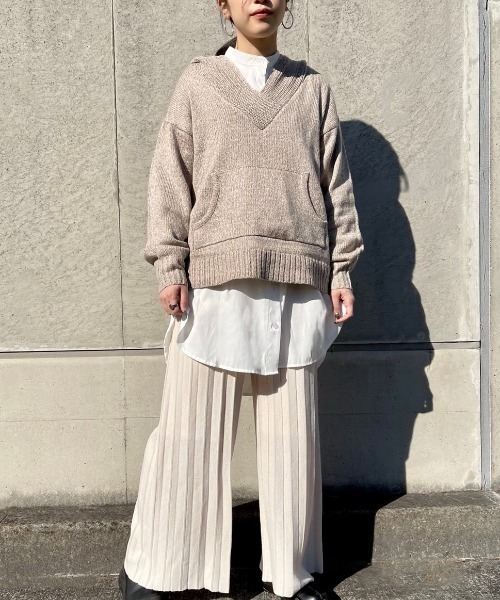 Ambre Neige(アンブルネージュ)の「ニットパーカー【WEB/EC限定商品】(ニット/セーター・レディース・ライトグレー/ベージュ・FREE)」の10枚目の写真