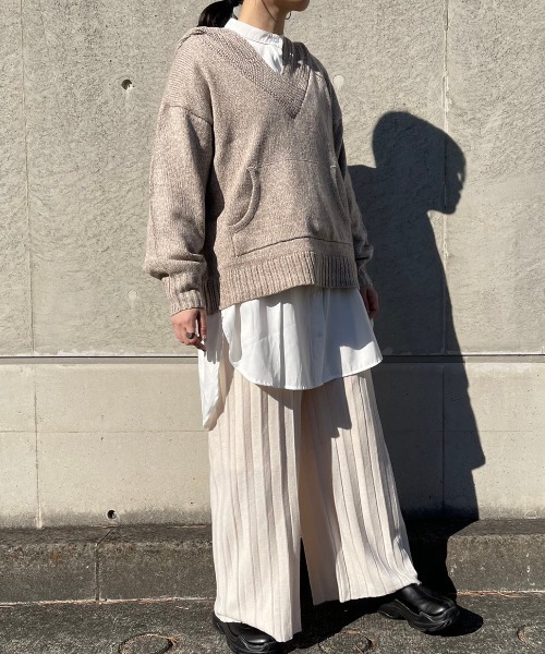Ambre Neige(アンブルネージュ)の「ニットパーカー【WEB/EC限定商品】(ニット/セーター・レディース・ライトグレー/ベージュ・FREE)」の12枚目の写真