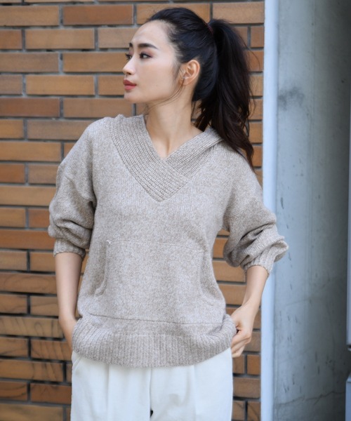 Ambre Neige(アンブルネージュ)の「ニットパーカー【WEB/EC限定商品】(ニット/セーター・レディース・ライトグレー/ベージュ・FREE)」の15枚目の写真