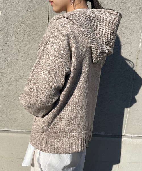 Ambre Neige(アンブルネージュ)の「ニットパーカー【WEB/EC限定商品】(ニット/セーター・レディース・ライトグレー/ベージュ・FREE)」の16枚目の写真