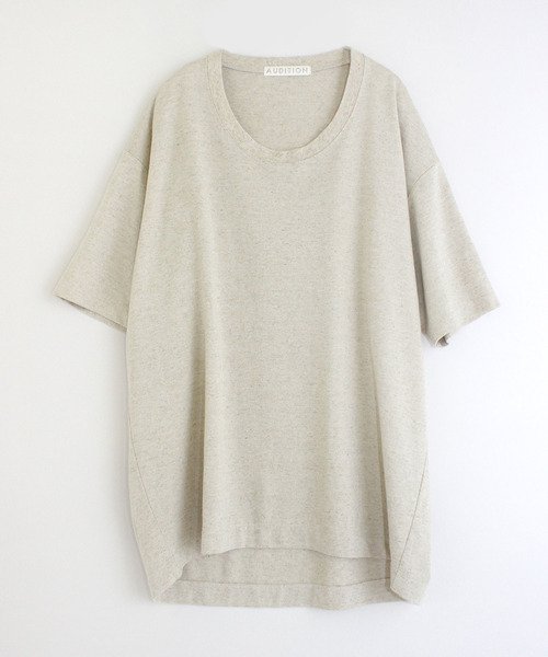 Audition(オーディション)の「M1343 リネンタックBIG-Tシャツ(Tシャツ/カットソー・レディース・ホワイト/ナチュラル/ブラック・MEDIUM)」の3枚目の写真
