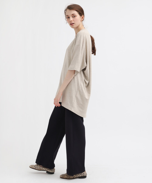Audition(オーディション)の「M1343 リネンタックBIG-Tシャツ(Tシャツ/カットソー・レディース・ホワイト/ナチュラル/ブラック・MEDIUM)」の5枚目の写真