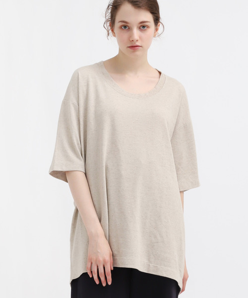 Audition(オーディション)の「M1343 リネンタックBIG-Tシャツ(Tシャツ/カットソー・レディース・ホワイト/ナチュラル/ブラック・MEDIUM)」の16枚目の写真