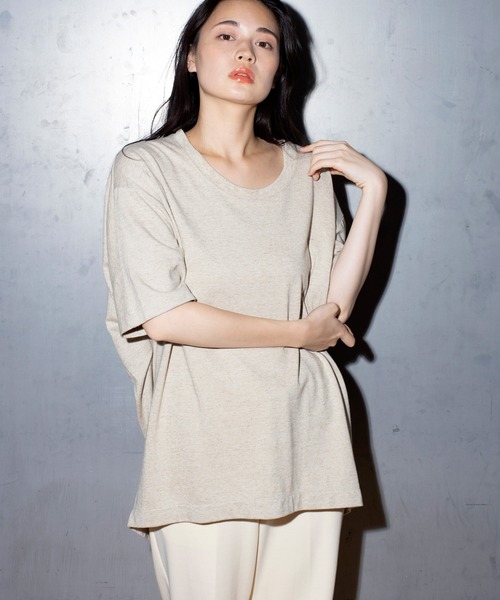 Audition(オーディション)の「M1343 リネンタックBIG-Tシャツ(Tシャツ/カットソー・レディース・ホワイト/ナチュラル/ブラック・MEDIUM)」の15枚目の写真
