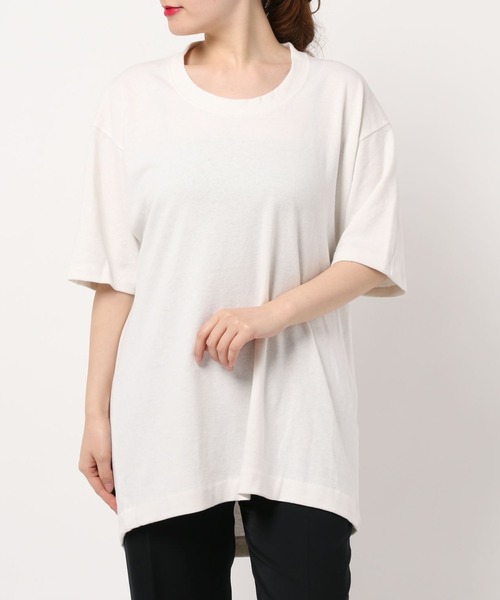 Audition(オーディション)の「M1343 リネンタックBIG-Tシャツ(Tシャツ/カットソー・レディース・ホワイト/ナチュラル/ブラック・MEDIUM)」の13枚目の写真
