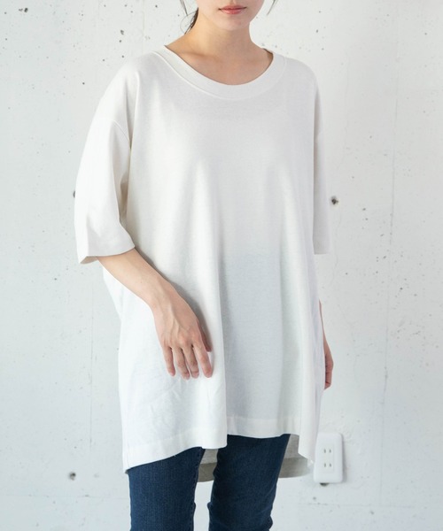 Audition(オーディション)の「M1343 リネンタックBIG-Tシャツ(Tシャツ/カットソー・レディース・ホワイト/ナチュラル/ブラック・MEDIUM)」の14枚目の写真