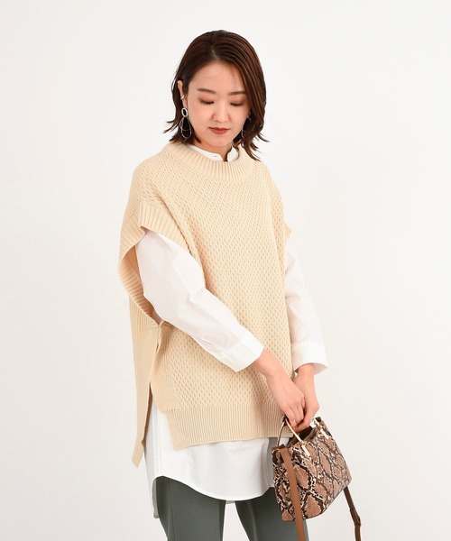 DouDou（ドゥドゥ）の「ニットベスト×シャツセット（ニット/セーター・レディース・オフホワイト・FREE）」の12枚目の写真