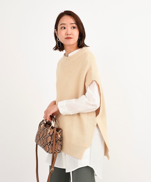 DouDou（ドゥドゥ）の「ニットベスト×シャツセット（ニット/セーター・レディース・オフホワイト・FREE）」の20枚目の写真