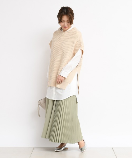 DouDou（ドゥドゥ）の「ニットベスト×シャツセット（ニット/セーター・レディース・オフホワイト・FREE）」の14枚目の写真