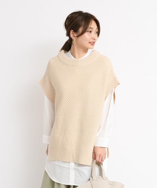 DouDou（ドゥドゥ）の「ニットベスト×シャツセット（ニット/セーター・レディース・オフホワイト・FREE）」の15枚目の写真