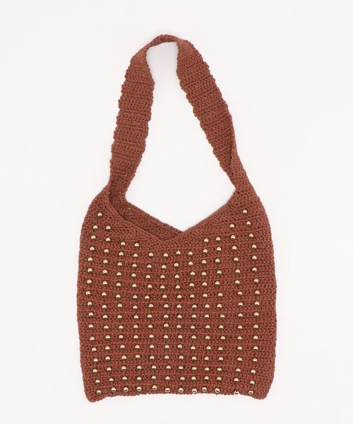 Casselini（キャセリーニ）の「Casselini（キャセリーニ）クロシェビーズトート（トートバッグ・レディース・ブラック/ブラウン/ライム/アイボリー・FREE）」の21枚目の写真