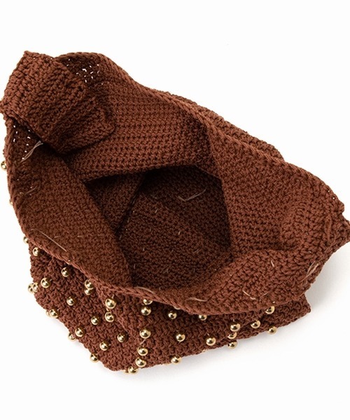 Casselini（キャセリーニ）の「Casselini（キャセリーニ）クロシェビーズトート（トートバッグ・レディース・ブラック/ブラウン/ライム/アイボリー・FREE）」の19枚目の写真