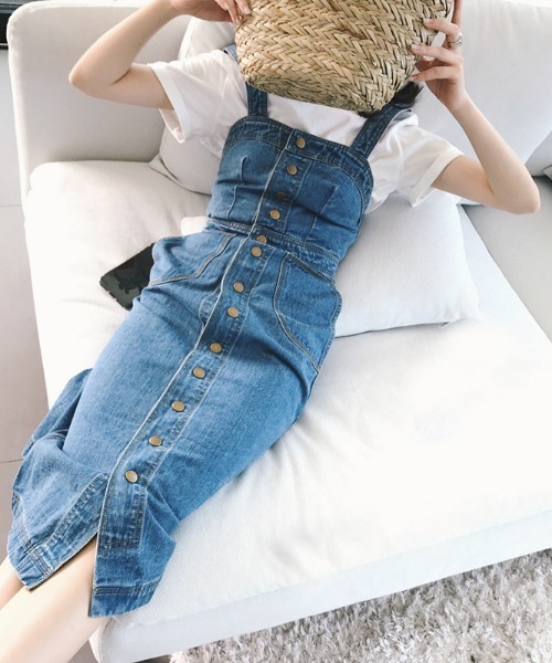 ボタンアップ デニムワンピース ジャンパースカート ワンピース Mkt エムケーティー のファッション通販 Zozotown