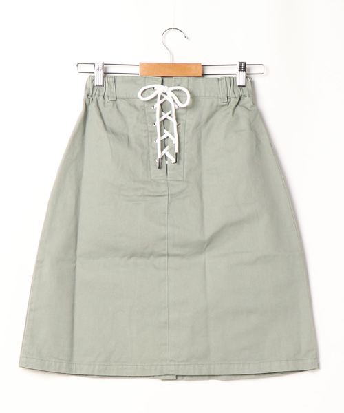 SpRay（スプレイ）の「ＢＡＣＫレースアップミニスカート（スカート・レディース・ブラック/ライトグリーン/アイボリー/ライトベージュ・FREE）」の5枚目の写真