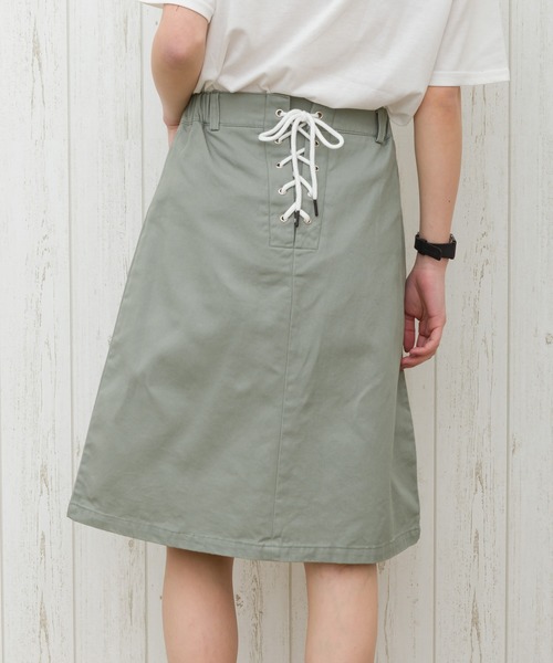 SpRay（スプレイ）の「ＢＡＣＫレースアップミニスカート（スカート・レディース・ブラック/ライトグリーン/アイボリー/ライトベージュ・FREE）」の4枚目の写真