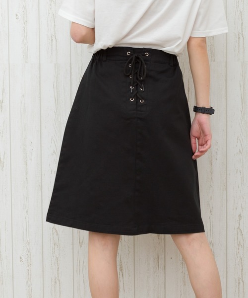 SpRay（スプレイ）の「ＢＡＣＫレースアップミニスカート（スカート・レディース・ブラック/ライトグリーン/アイボリー/ライトベージュ・FREE）」の22枚目の写真
