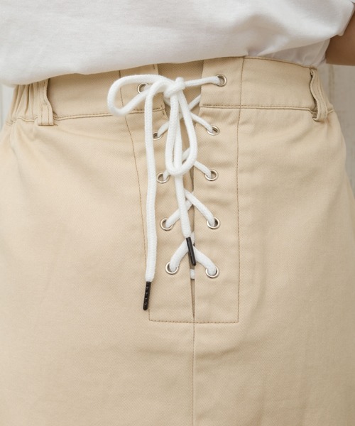 SpRay（スプレイ）の「ＢＡＣＫレースアップミニスカート（スカート・レディース・ブラック/ライトグリーン/アイボリー/ライトベージュ・FREE）」の17枚目の写真