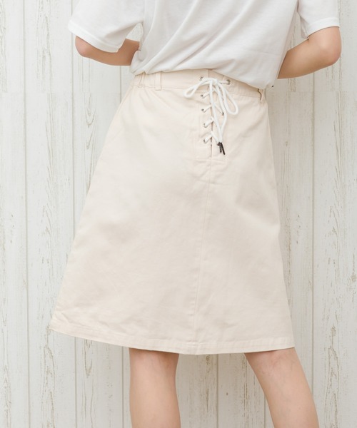 SpRay（スプレイ）の「ＢＡＣＫレースアップミニスカート（スカート・レディース・ブラック/ライトグリーン/アイボリー/ライトベージュ・FREE）」の14枚目の写真