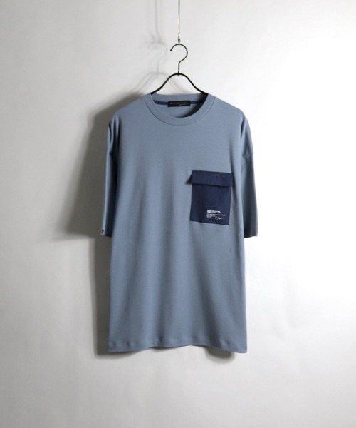 Confirm（コンファーム）の「Confirm / コンファーム 異素材ポケットビッグシルエットTシャツ（Tシャツ/カットソー・メンズ・ブラック/ベージュ/サックスブルー/アイボリー・M/L）」の4枚目の写真