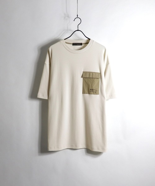 Confirm（コンファーム）の「Confirm / コンファーム 異素材ポケットビッグシルエットTシャツ（Tシャツ/カットソー・メンズ・ブラック/ベージュ/サックスブルー/アイボリー・M/L）」の20枚目の写真
