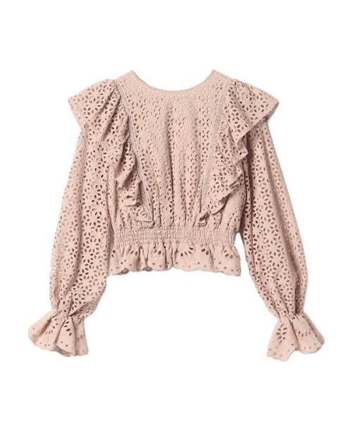 EIMY ISTOIRE(エイミーイストワール)の「コットンレースフリルトップス(シャツ/ブラウス・レディース・ホワイト/ブラック/ベージュ・FREE)」の7枚目の写真