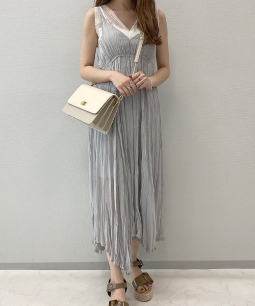 Heather(ヘザー)の「バッククロスワッシャーキャミワンピース 892421(ワンピース・レディース・ホワイト系その他/グレー系その他/ピンク系その他・FREE)」の2枚目の写真