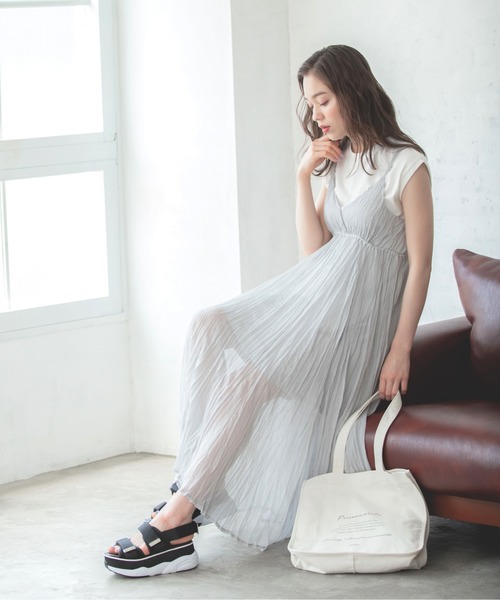 Heather(ヘザー)の「バッククロスワッシャーキャミワンピース 892421(ワンピース・レディース・ホワイト系その他/グレー系その他/ピンク系その他・FREE)」の6枚目の写真